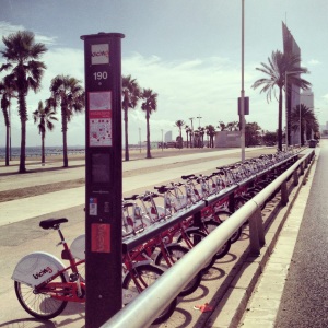 Bicing Station by the beach in Barcelona